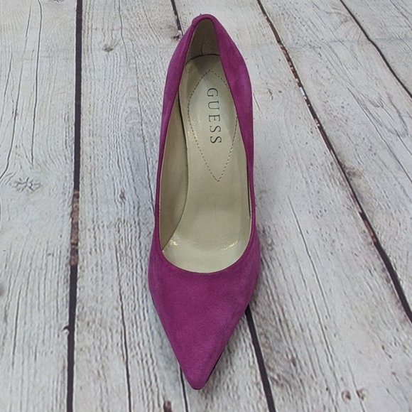 Guess Pointy Toe Pink Suede Shoes 6.5m - Picture 11 of 12